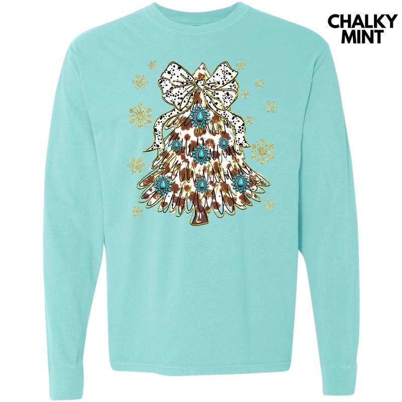 Country Christmas Tree Long Sleeve Comfort Colors T-Shirt 'NLB' Hoodie, Sweatshirt | HypeDripTees.com
