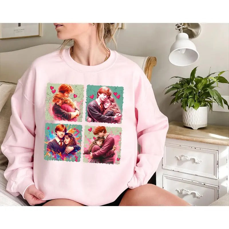 Couple Magical Wizard School Sweatshirt, HP fans Shirt, Valentine gift Hoodie | HypeDripTees.com