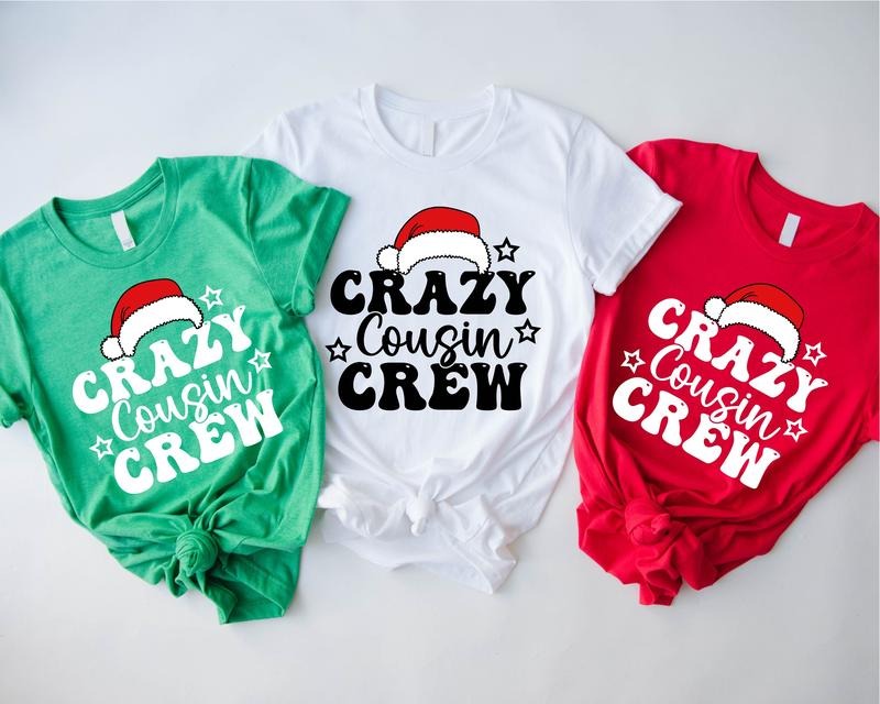 Cousin Crew Shirt, Crazy Christmas Crew T-Shirt, Family Matching Christmas Tee, Cousin Gathering Gift Tee, Cousin Group...