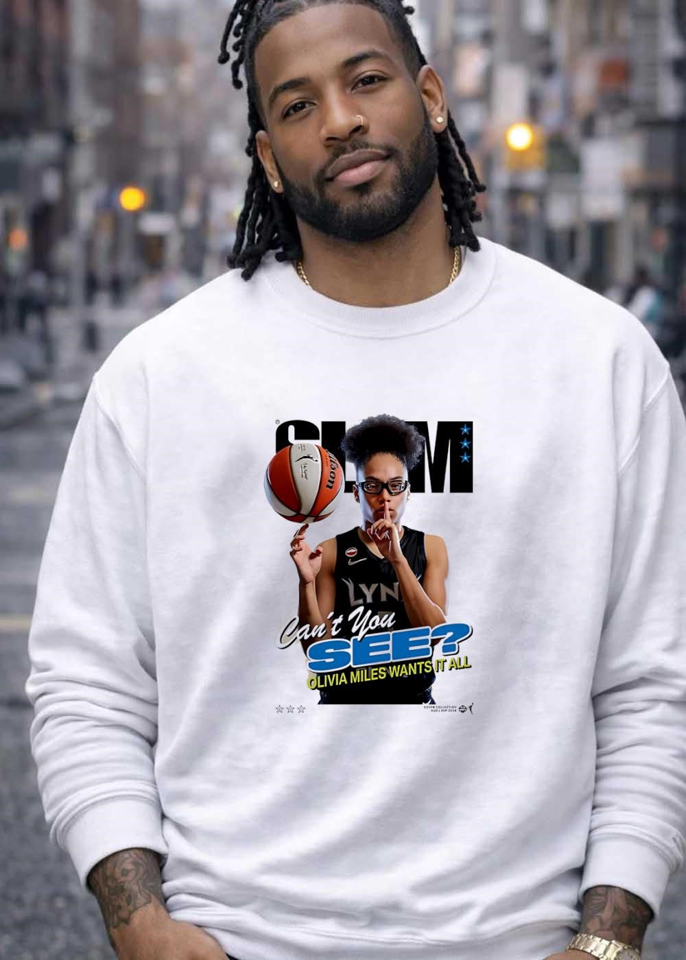 Cover Collection Aug Sep 2024 Olivia Miles Finger to Lips Can t You See Wants It All Minnesota Lynx T-Shirt