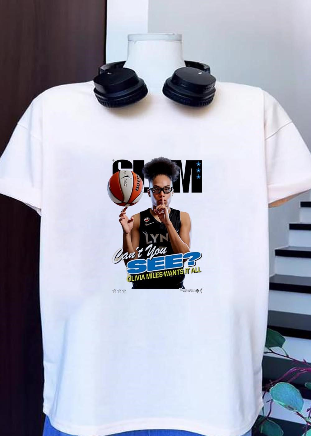 Cover Collection Aug Sep 2024 Olivia Miles Finger to Lips Can t You See Wants It All Minnesota Lynx T-Shirt