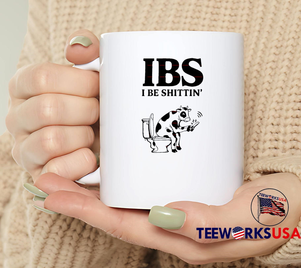 Cow Apparel I Be Shittin IBS Toilet Humorous Graphic T-Shirt