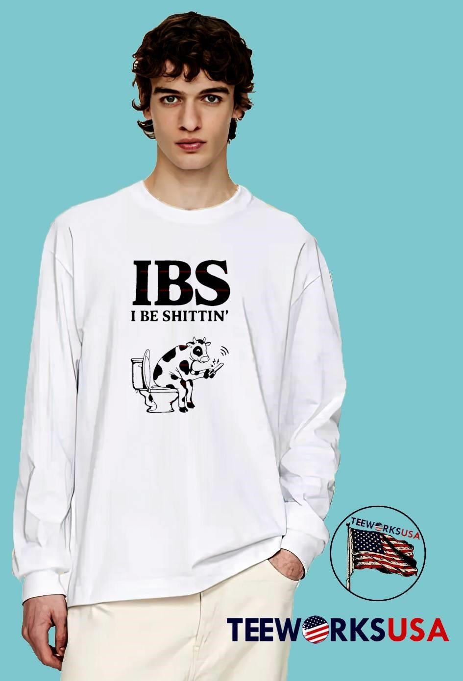 Cow Apparel I Be Shittin IBS Toilet Humorous Graphic T-Shirt