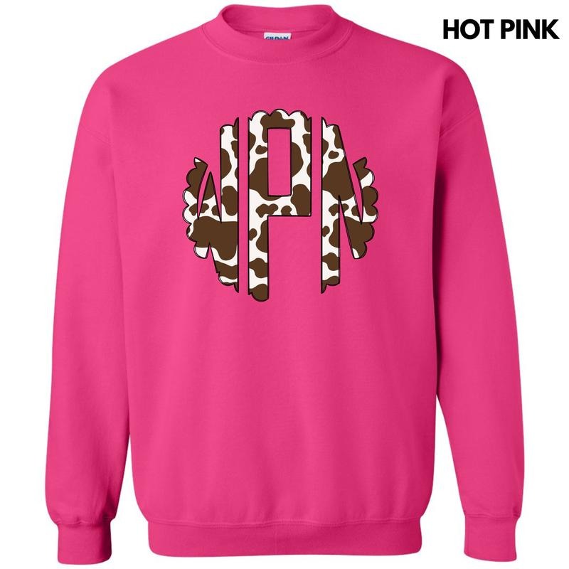 Cow Print Monogram Sweatshirt 'NLB' T-Shirts, Hoodie | HypeDripTees.com