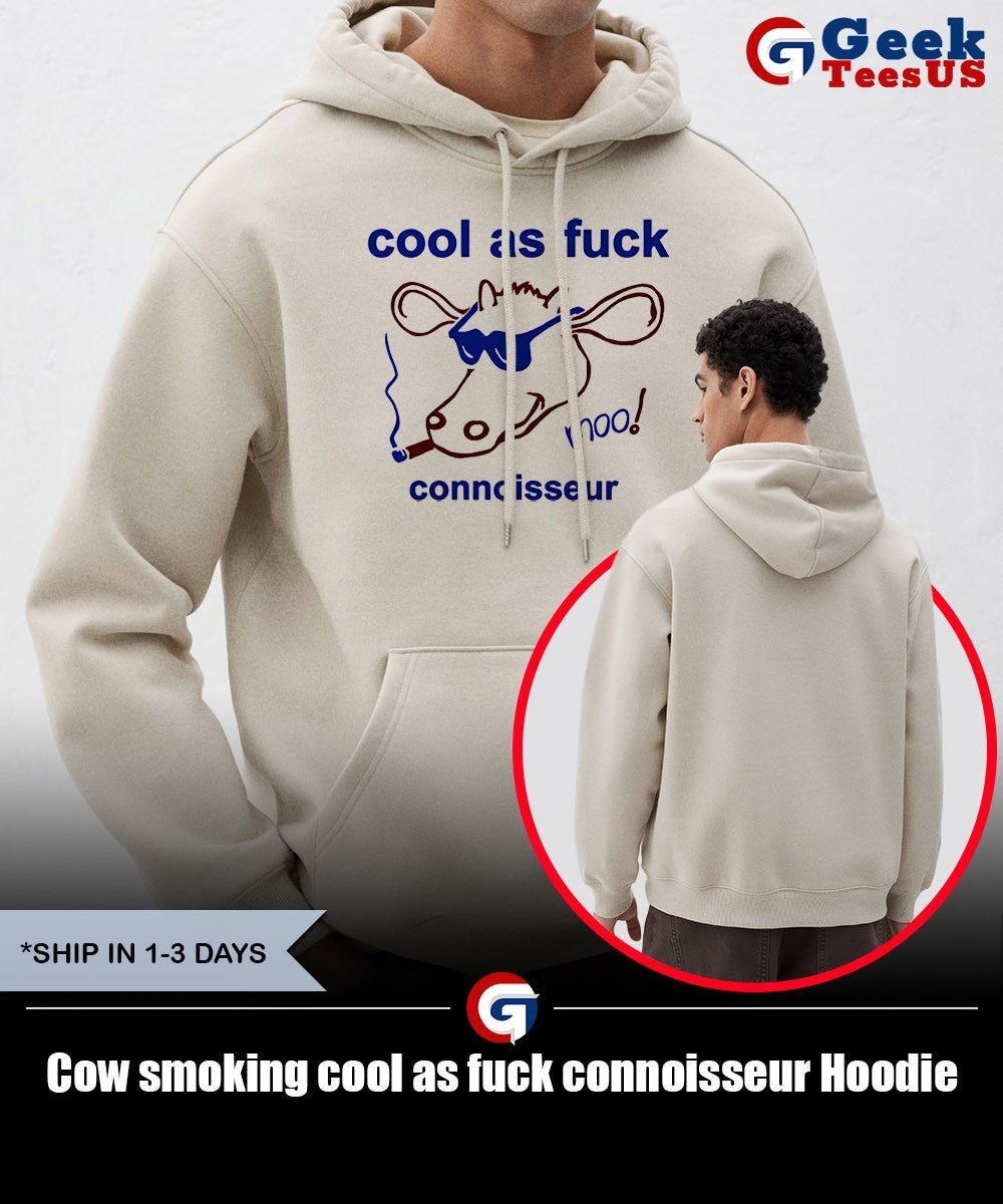 Cow smoking cool as fuck connoisseur shirt