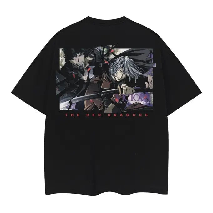 Cowboy Bebop "Red Dragon" Heavyweight Vintage Tee 100% Cotton OVERSIZED Anime T-shirt Menswear Top Casual Streetwear...