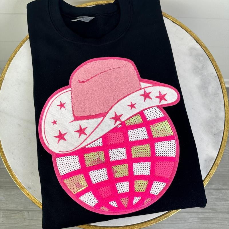 Cowboy Disco Sequin Patch Sweatshirt T-Shirts, Hoodie | HypeDripTees.com