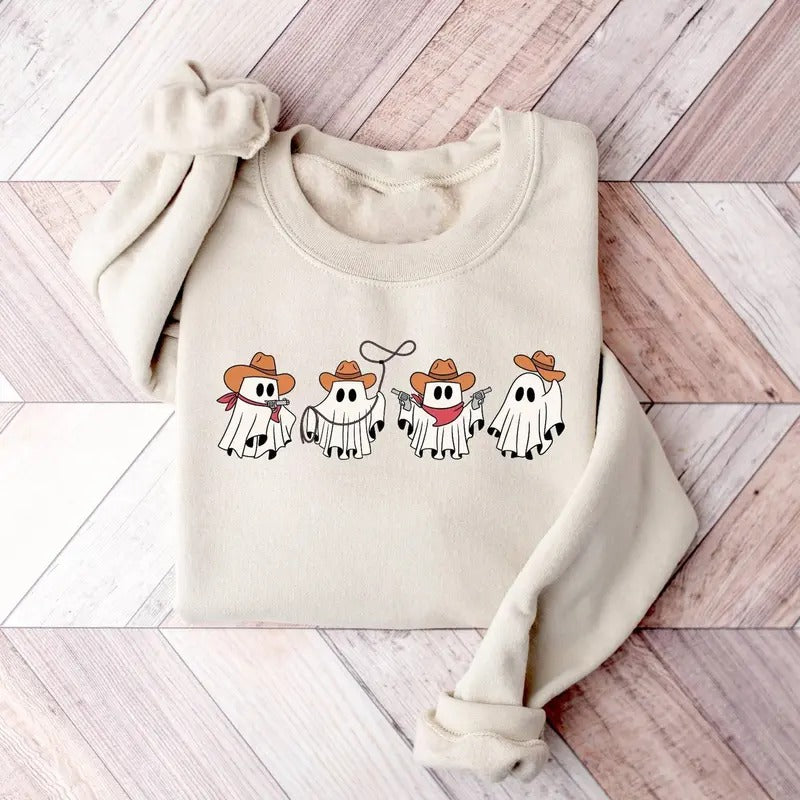 Cowboy Ghosts Shirt Halloween Cowgirl Ghosts, Howdy Halloween Shirt Ghost Boo Western, Spooky Season Party Shirt Hoodie,...