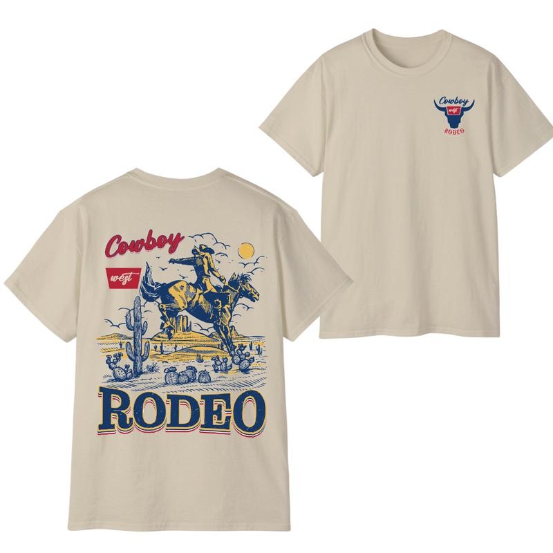 Cowboy Rodeo Vintage Graphic 2 Sided T-Shirt, Retro Cowboy Shirt, Vintage Washed T-Shirt, Graphic Tees Hoodie, Sweatshirt