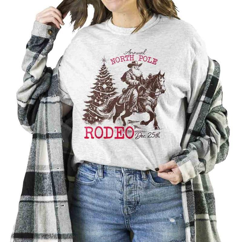 Cowboy Santa Western Christmas Unisex T-shirt Sweatshirt Hoodie, Retro Vintage Trendy Dec, 25th Cotton | HypeDripTees.com