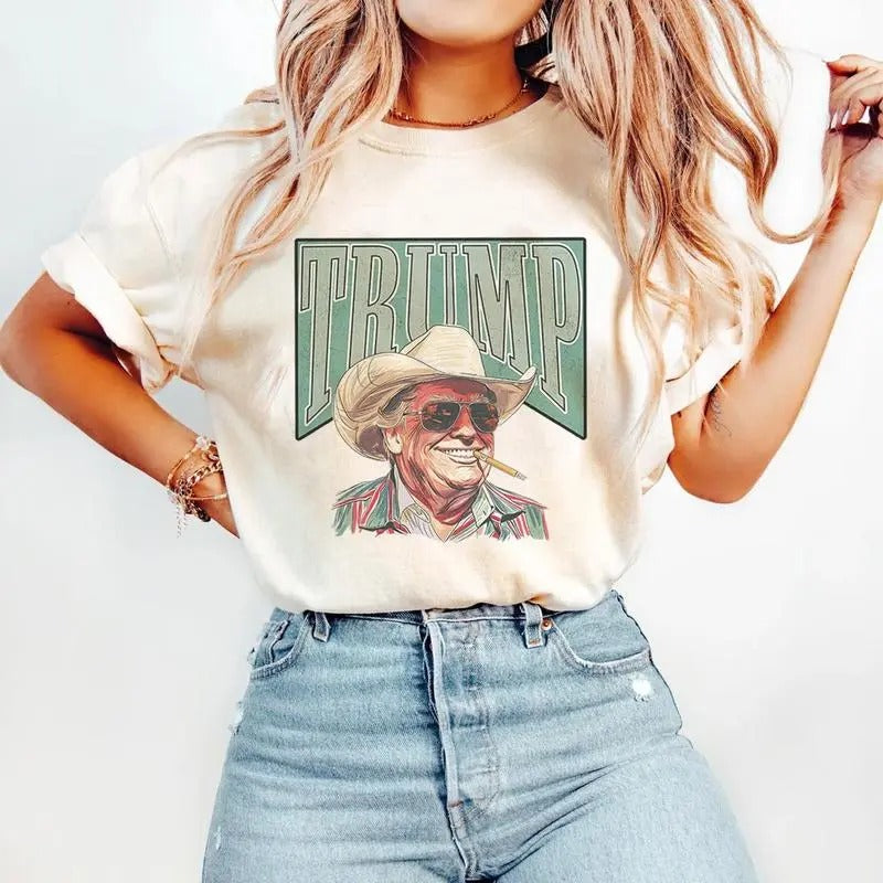 Cowboy Western Make America Great Donald Daddy Shirt, Trump President vintage Shirt, Donald Trump Funny Shirt, Republican...