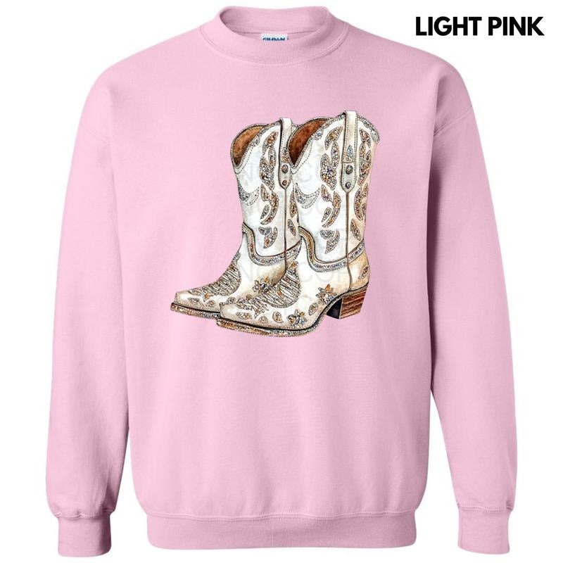 Cowgirl Boots Faux Rhinestone Sweatshirt T-Shirts, Hoodie | HypeDripTees.com