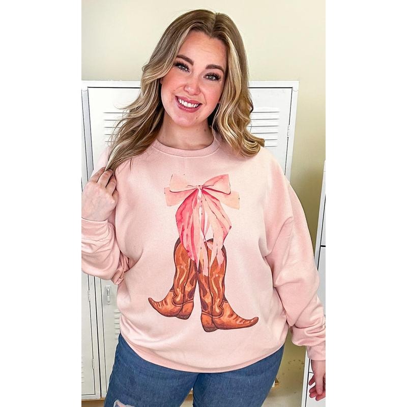 Cowgirl Bow Graphic Sweatshirt T-Shirts, Hoodie | HypeDripTees.com