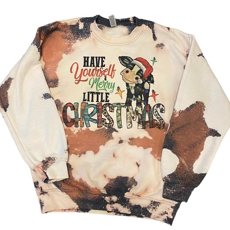 Cowhide Bleach Mooey Christmas Crewneck Sweatshirt T-Shirts, Hoodie | HypeDripTees.com