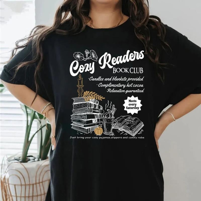 Cozy Girl Book Club Sweatshirt, Coffee And Book Lover, Fall Book, Cozy Reader, Autumn Fall Cozy Bookish Hoodie, Unisex...
