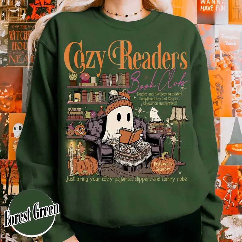 Cozy Girl Book Club Sweatshirt, Drink Coffee Read Books Shirt, Coffee and Book Lover, Cozy Readers Club Shirt, Fall Book...