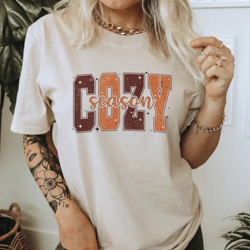 Cozy Season Fall Shirt. Relaxed Everyday Softstyle Unisex T-Shirt. Hoodie, Sweatshirt | HypeDripTees.com