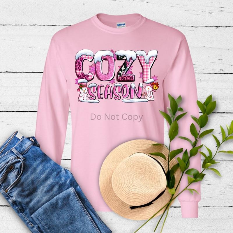 Cozy Season Snowman DTF Transfer ONLY - This is NOT a T Shirt Hoodie, Sweatshirt | HypeDripTees.com