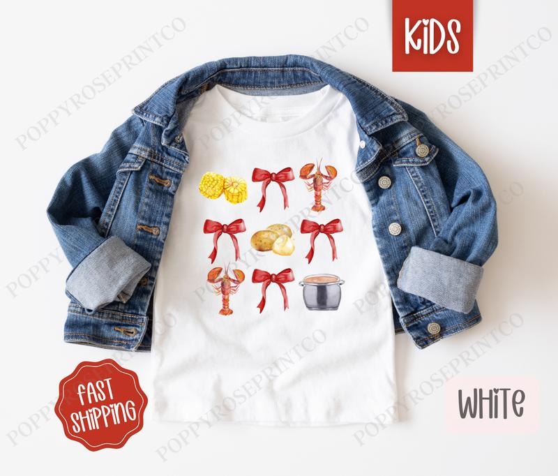 Crawfish Coquette Kids Shirt, Crawfish Children's Shirt, Cute Youth Tee Gildan Hoodie, Sweatshirt | HypeDripTees.com