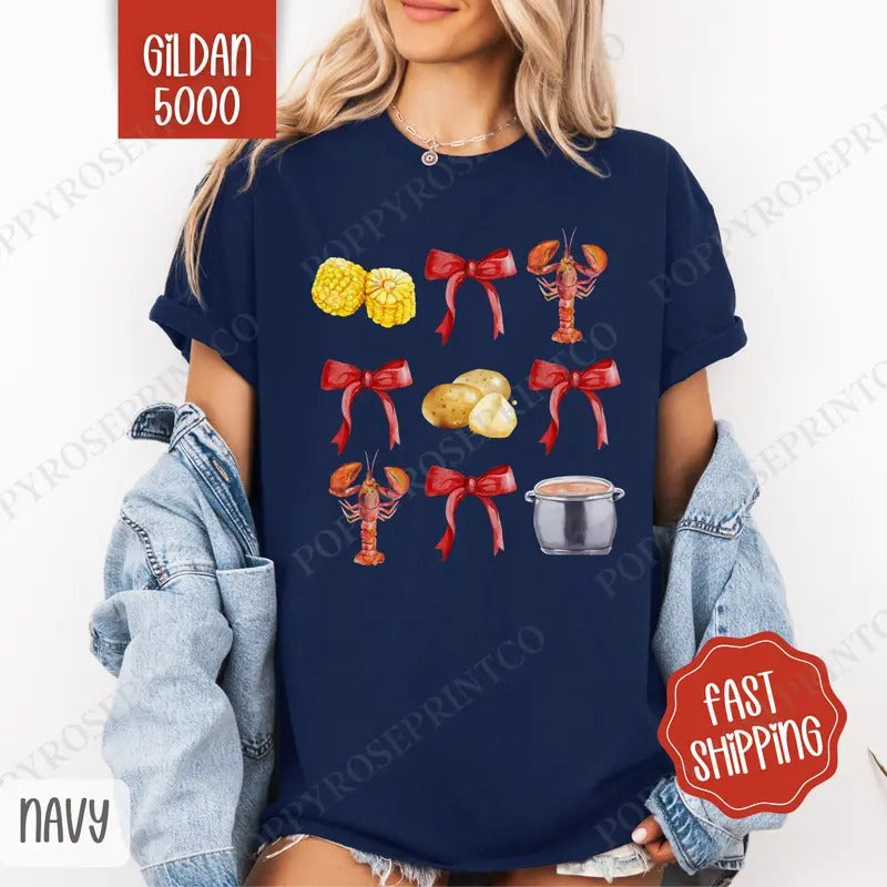Crawfish Coquette Shirt Gildan, Crawfish Women's Tee, Cute Women's Tshirt Plus Sizes Hoodie, Sweatshirt | HypeDripTees.com