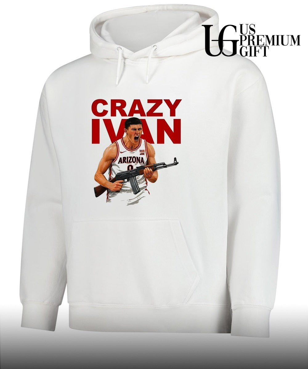 Crazy Ivan Kharchenkov scream Arizona Wildcats basketball shirt