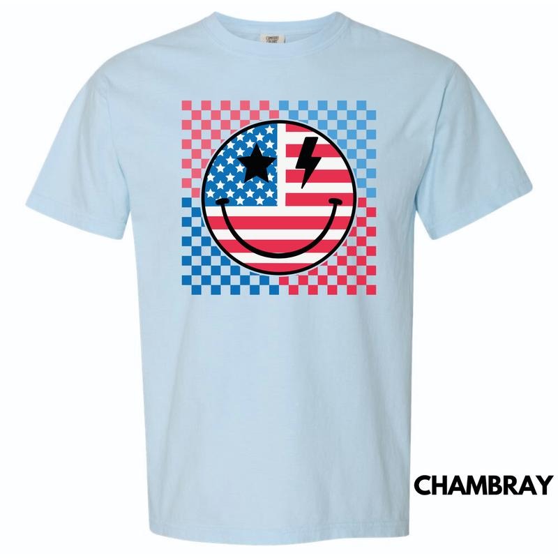 Crazy Patriotic Happy Face Comfort Colors T-Shirt 'NLB' Hoodie, Sweatshirt | HypeDripTees.com