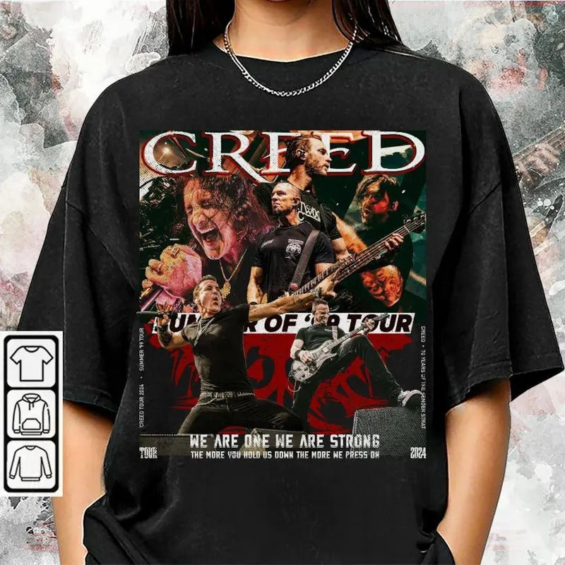 Creed Band 2024 Tour Summer 99 Tour Shirt Creed Rock Band 90s Concerts Music Shirt Music Tour 2024 Creed Tour Shirt T-Shirts, Hoodie, Sweatshirt