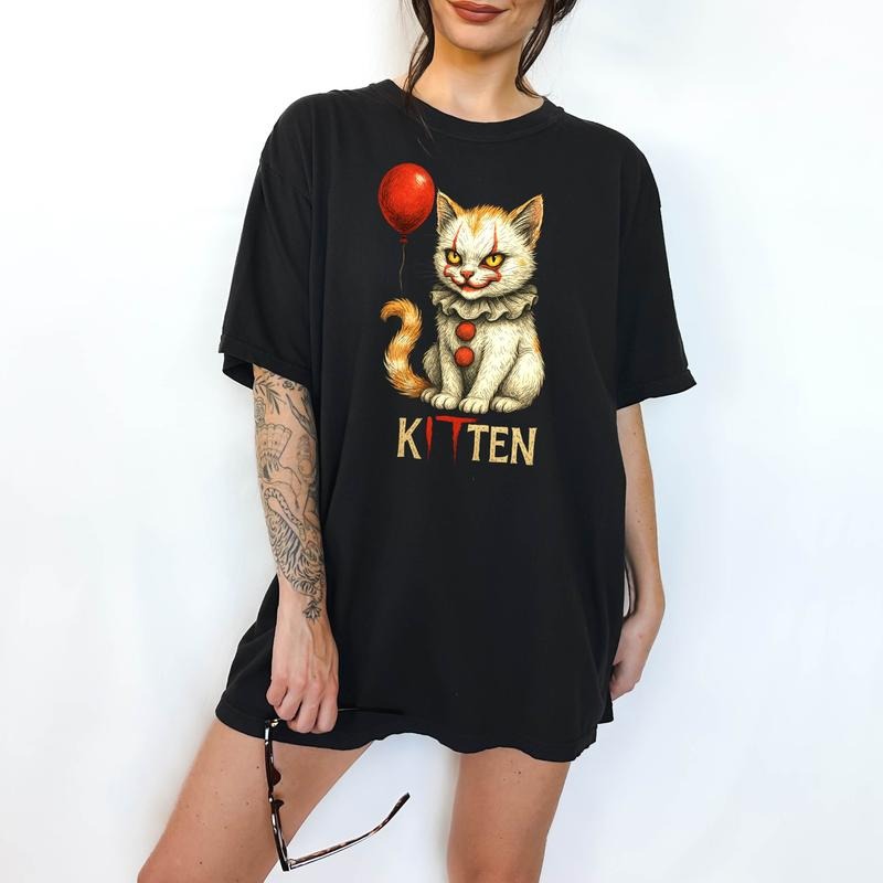 Creepy Kitten - T-Shirt, Unisex T-Shirt, Funny Tee, Comfortable Shirt,  Hallowen Theme Hoodie, Sweatshirt | HypeDripTees.com