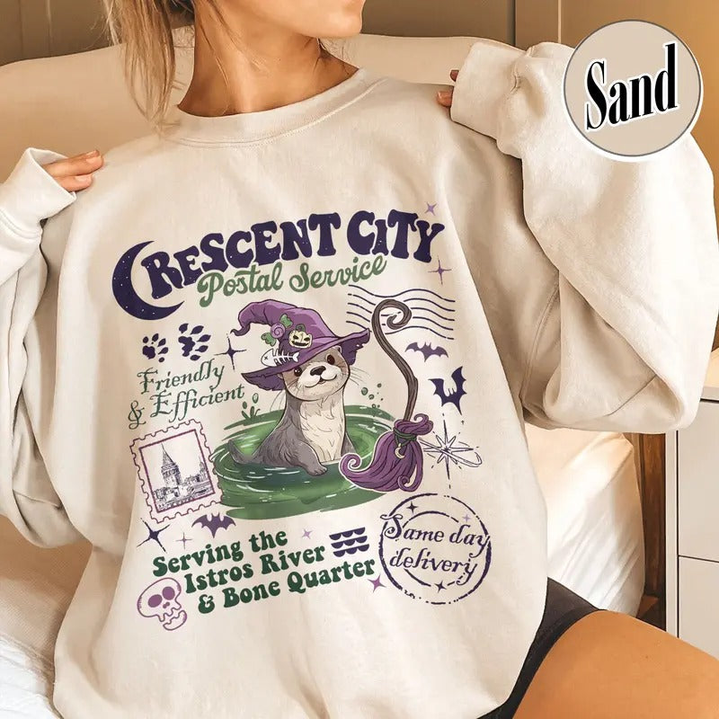 Crescent City Postal Service Sweatshirt, Halloween Book Shirt, Read More Books Halloween Shirt, Crescent City Merch, SJM...