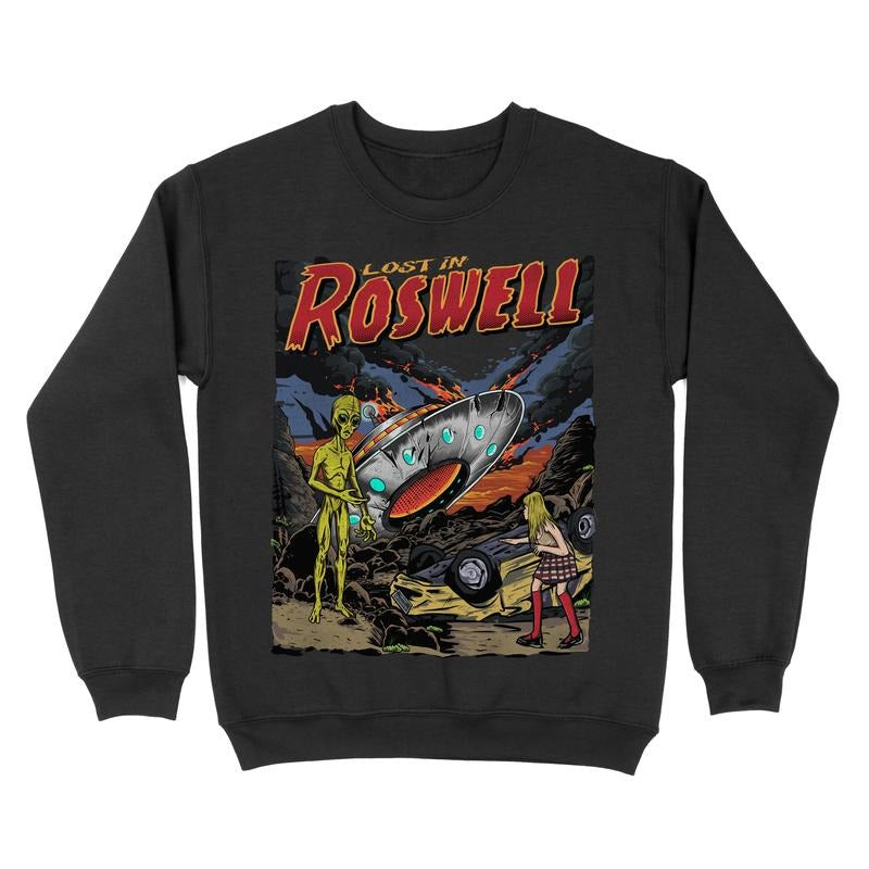 Crewneck Sweatshirt - Lost In Roswell Graphic T-Shirts, Hoodie | HypeDripTees.com