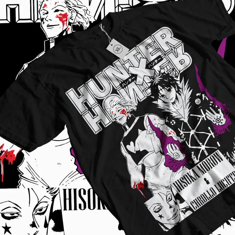 Crollo x Hisoka T-Shirt S-4XL Hunter X Hunter Manga Strip Anime Gift Shirt Tshirt S-4XL Hoodie, Sweatshirt | HypeDripTees.com