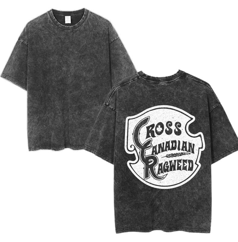 Cross Canadian Ragweed Vintage Washed Tee, Retro Rock Band Tee, Double-Sided Graphic Design, Casual Streetwear, Unisex...