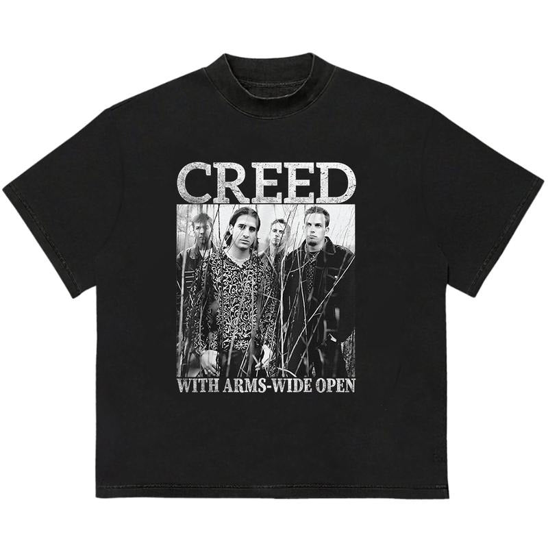 Crre.ed Band T-Shirt Trendy Fit Trendy, Viral, and On-Point Edgy Streetwear Hoodie, Sweatshirt | HypeDripTees.com