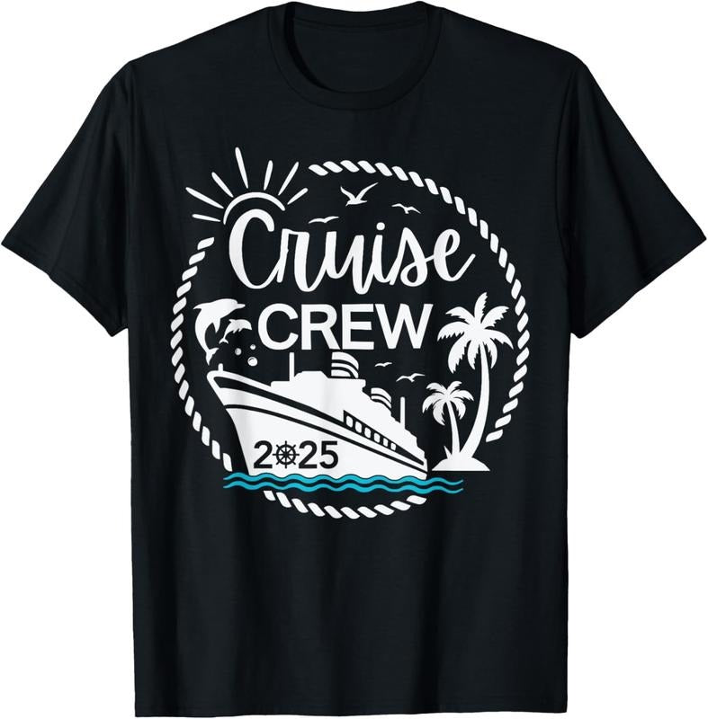 Cruise Crew 2025 Sailing Family Friends Vacation Matching T-Shirt Cotton Menswear Hoodie, Sweatshirt | HypeDripTees.com