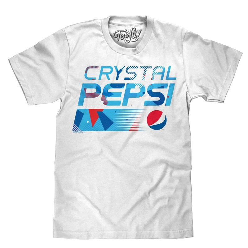 Crystal Pepsi Throwback Logo T-Shirt - White graphic tee 90s Hoodie, Sweatshirt | HypeDripTees.com