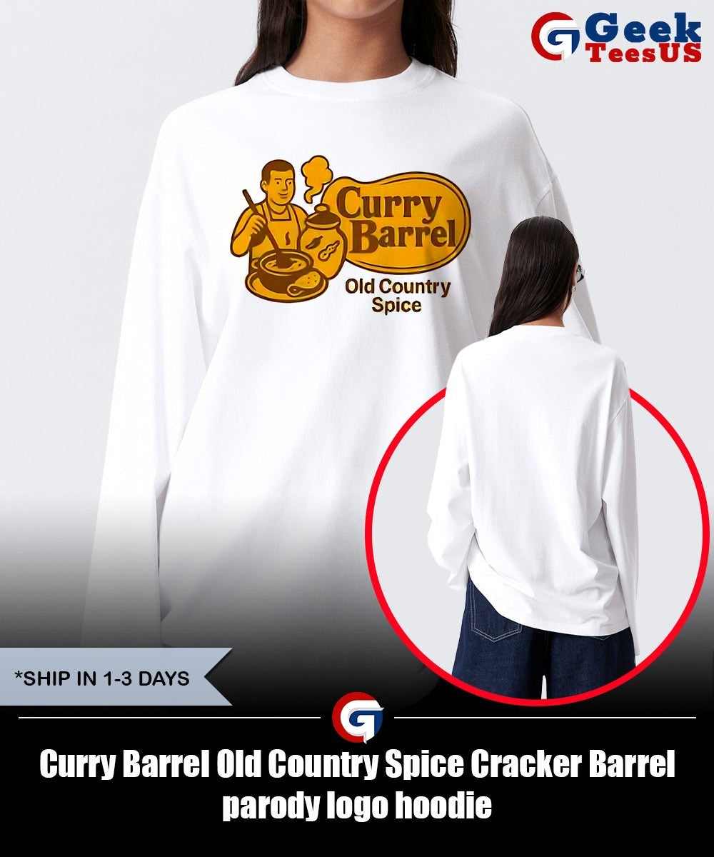 Curry Barrel Old Country Spice Cracker Barrel parody logo shirt