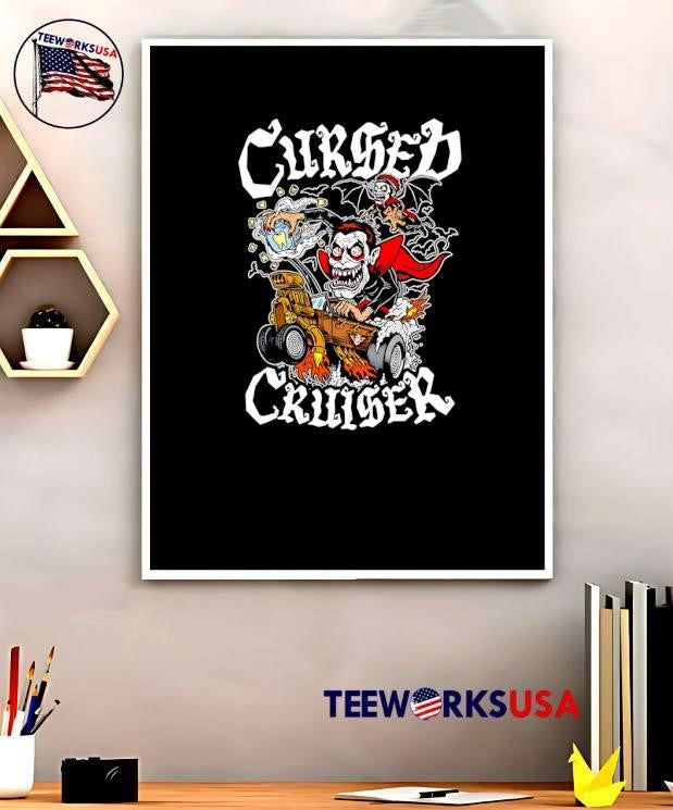 Cursed Cruiser Vampire Driving Hot Rod T-Shirt