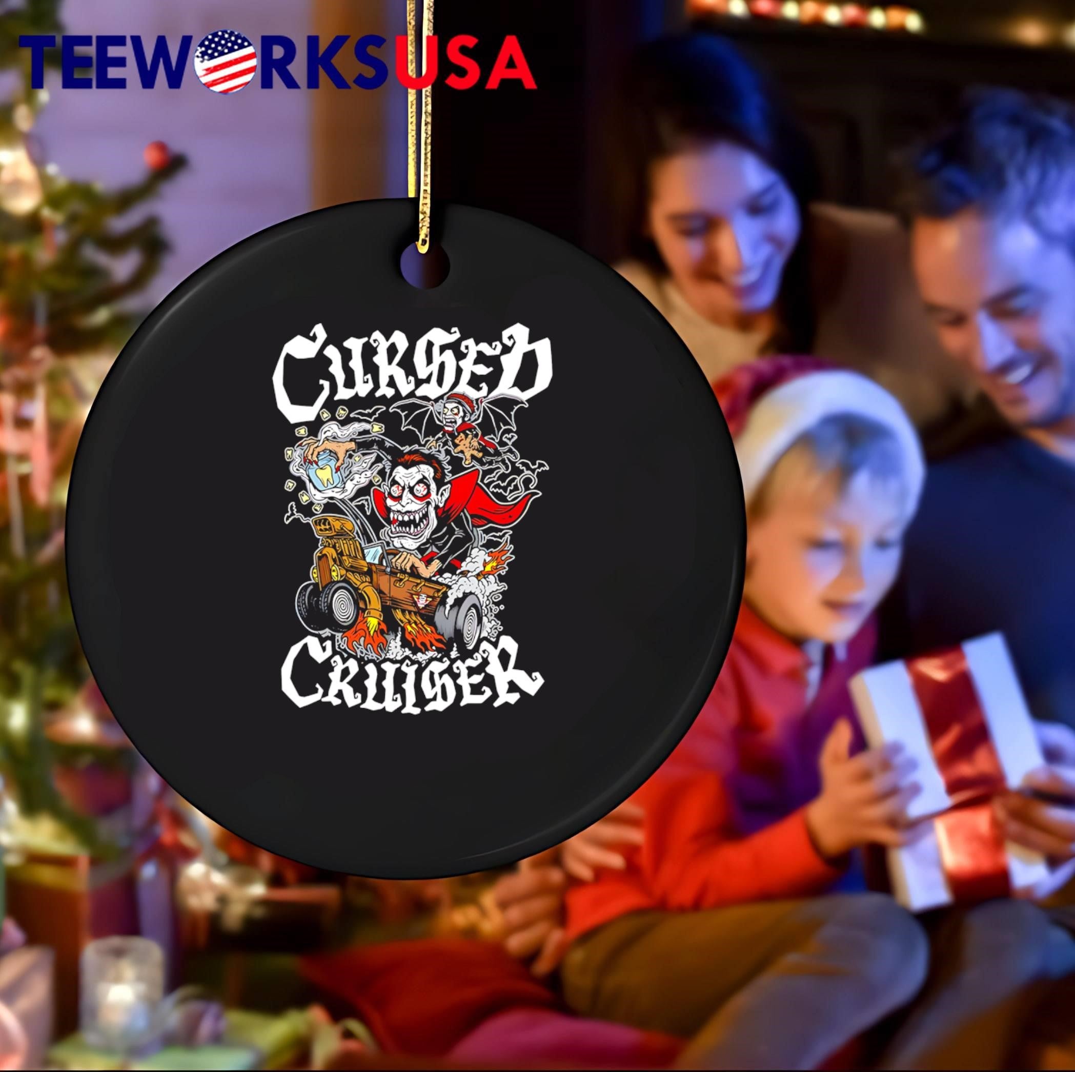 Cursed Cruiser Vampire Driving Hot Rod T-Shirt