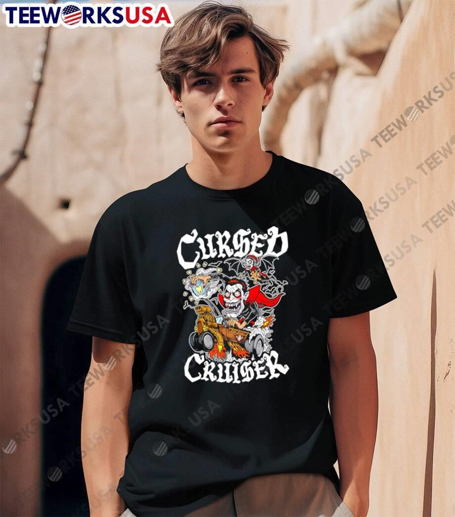 Cursed Cruiser Vampire Driving Hot Rod T-Shirt