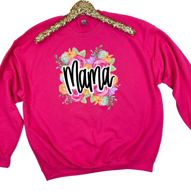Cursive Flower Mama Sweatshirt 'NLB' T-Shirts, Hoodie | HypeDripTees.com