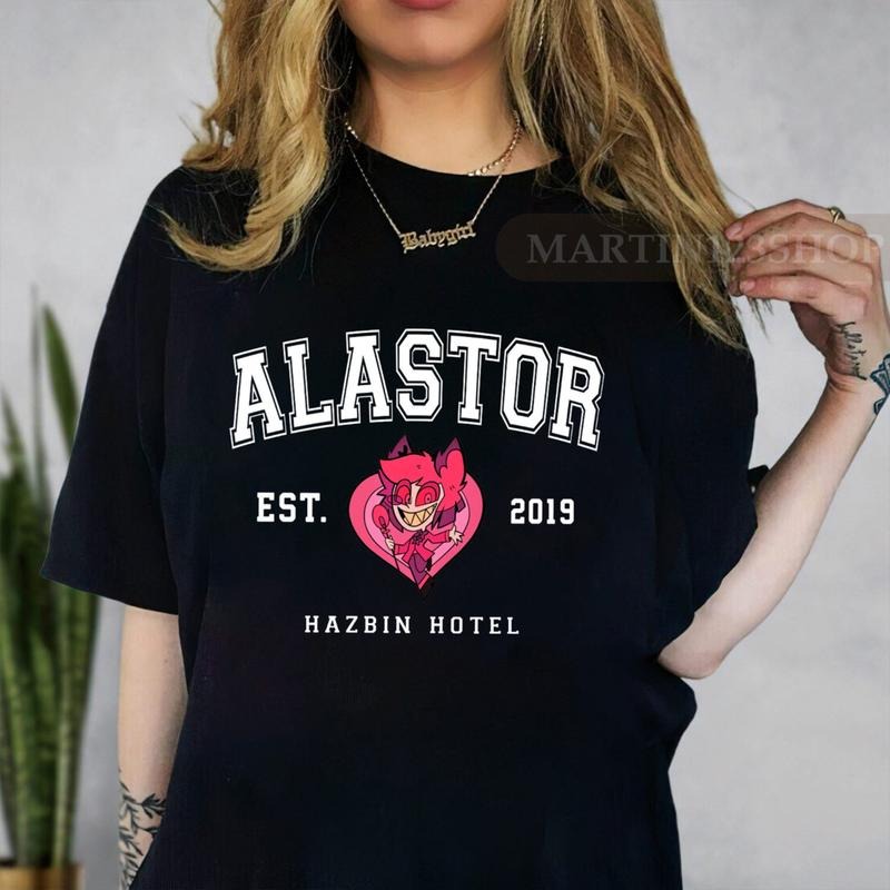 Custom Alastor Hazbin Hotel T-Shirt, Charlie Morningstar Characters T-Shirt, ANGEL DUST Husk Vaggie Niffty Sir Pentious...