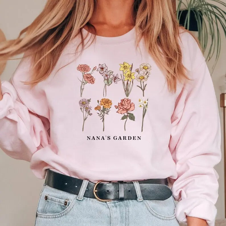 Custom Birth Month Birth Flower Shirt, Custom Mothers Day Gift, Custom Mom Tshirt, Mothers Day Shirt, Custom Flower...