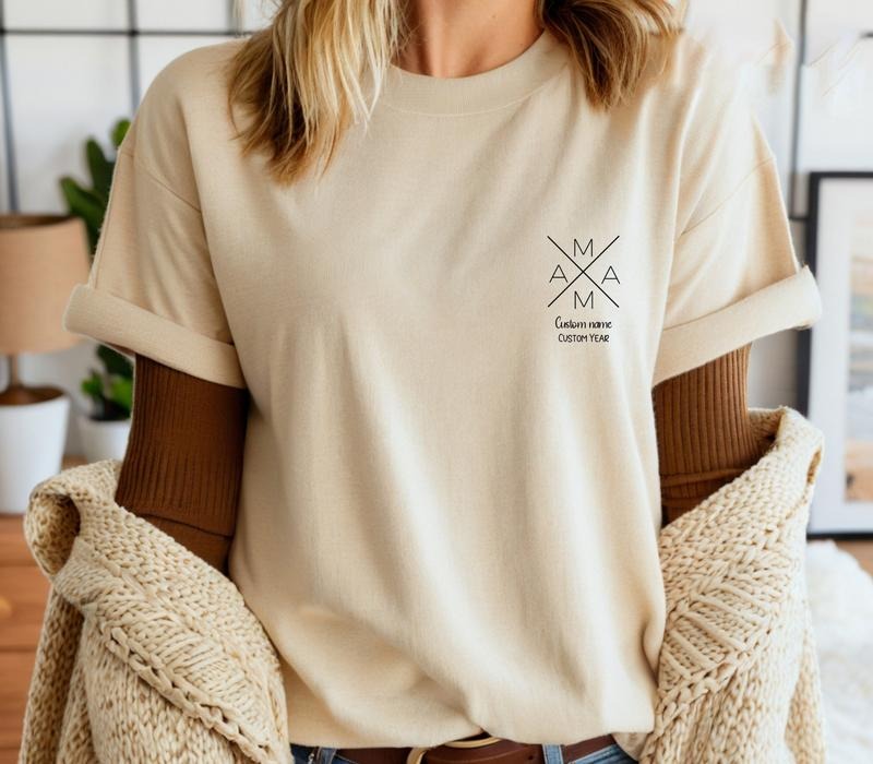 Custom Birth Year Sweatshirt, Mama T-Shirt, Mother Gift, Mother's Day Personalised Gifts Casual Cotton Hoodie