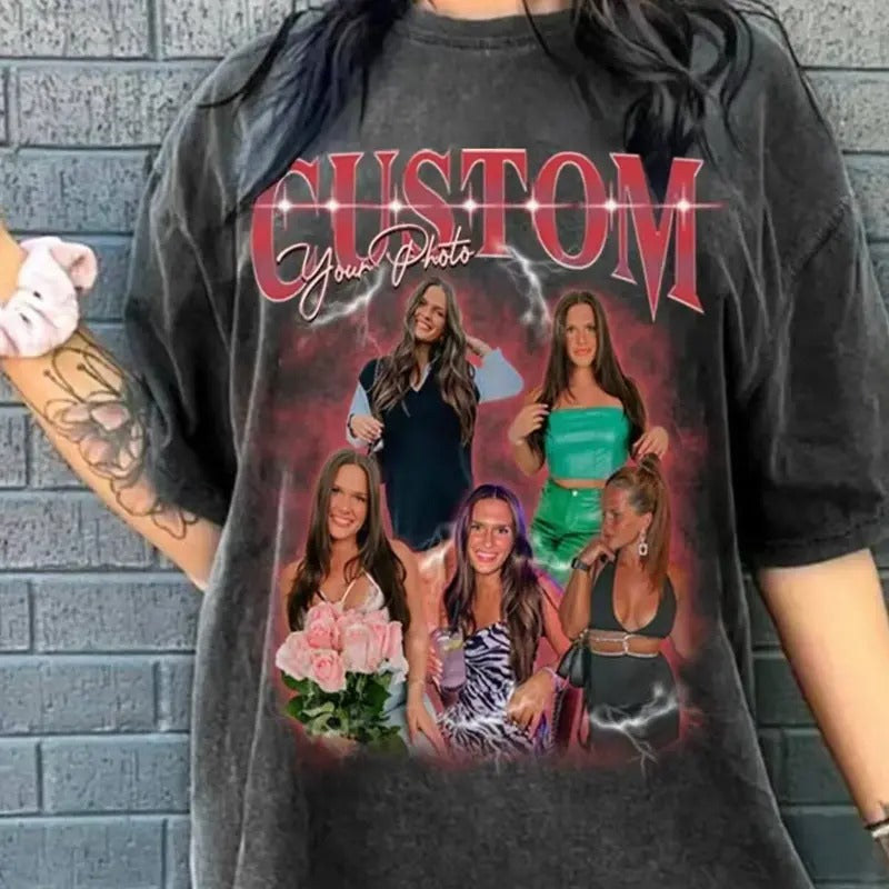 Custom Bootleg Rap Shirt, Vintage Custom Funny Rap Tee, Custom Photo Vintage Shirt, Insert Your Design, Custom Girlfriend...