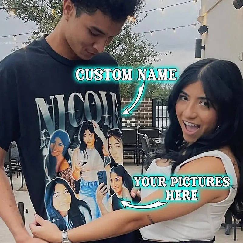 Custom Bootleg Rap Tee, Vintage Custom Funny Rap Shirt, Custom Photo Vintage T Shirts, Custom Girlfriend Shirt, HL309...