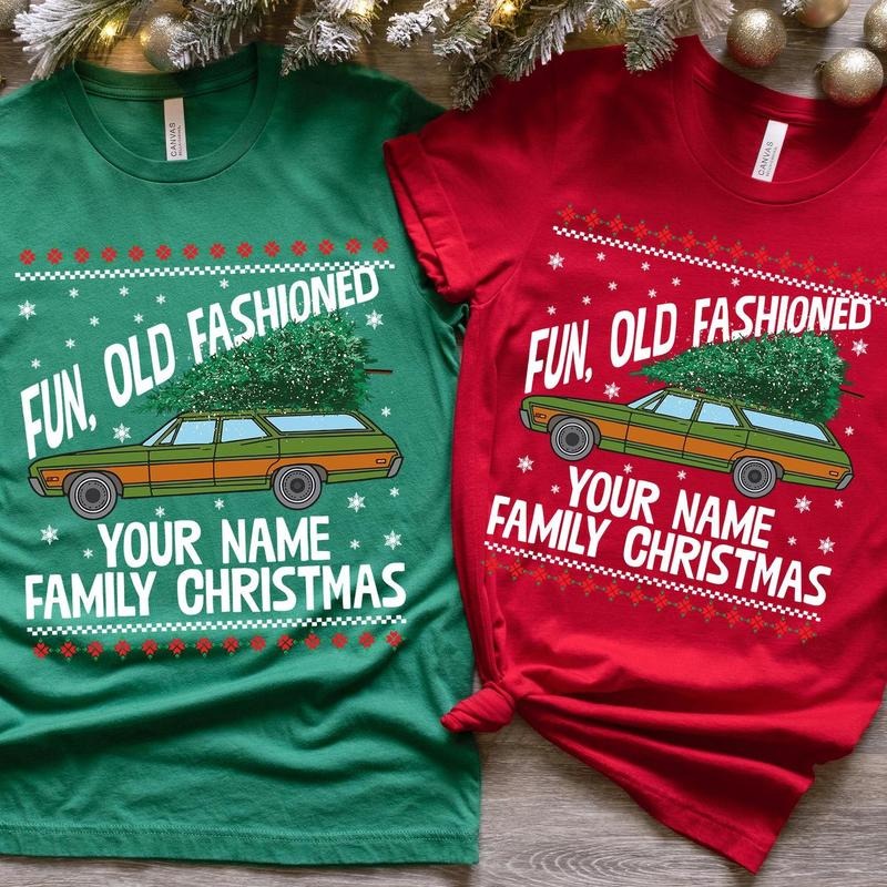 Custom Family Christmas Shirt: Fun Old Fashioned Matching Tee Hoodie, Sweatshirt | HypeDripTees.com