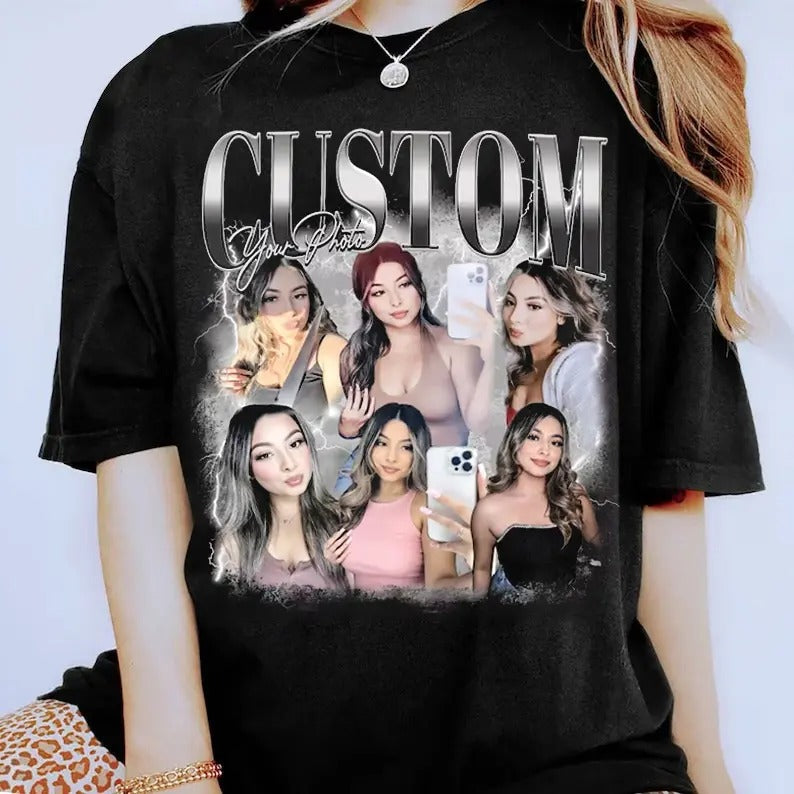 Custom Graphic Photos Girlfriend Vintage Shirt, Family Bootleg Graphic Shirt, Personalize Bootleg Custom, Bachelor Party,...