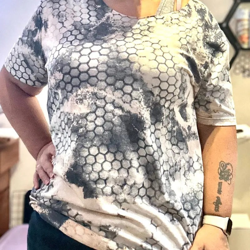 Custom Honeycomb Bleached T-shirt Hoodie, Sweatshirt | HypeDripTees.com