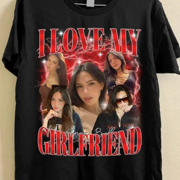 Custom I Love My Girlfriend Shirt, Customize Photo Bootleg Idea Tee, Girlfriend Photo Shirt, Shirt For Boyfriend...