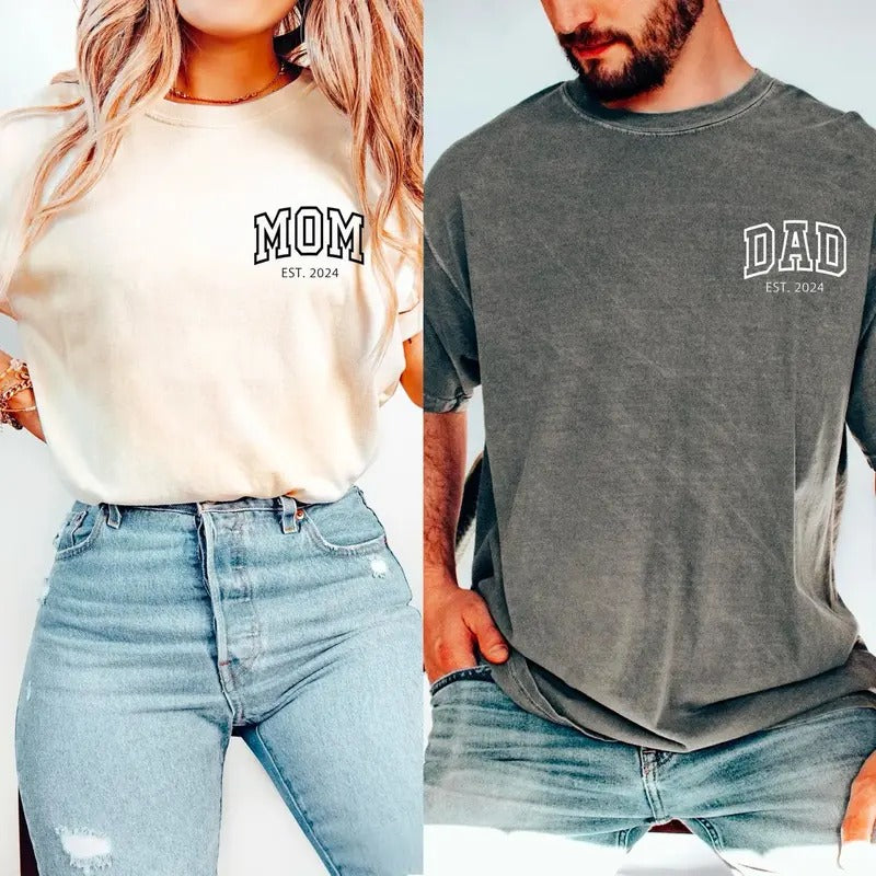 Custom Matching Dad and Mama Sweatshirt, Mom and Dad Shirt, Personalized Mama Sweater With Names, Custom Dad Crewneck,...